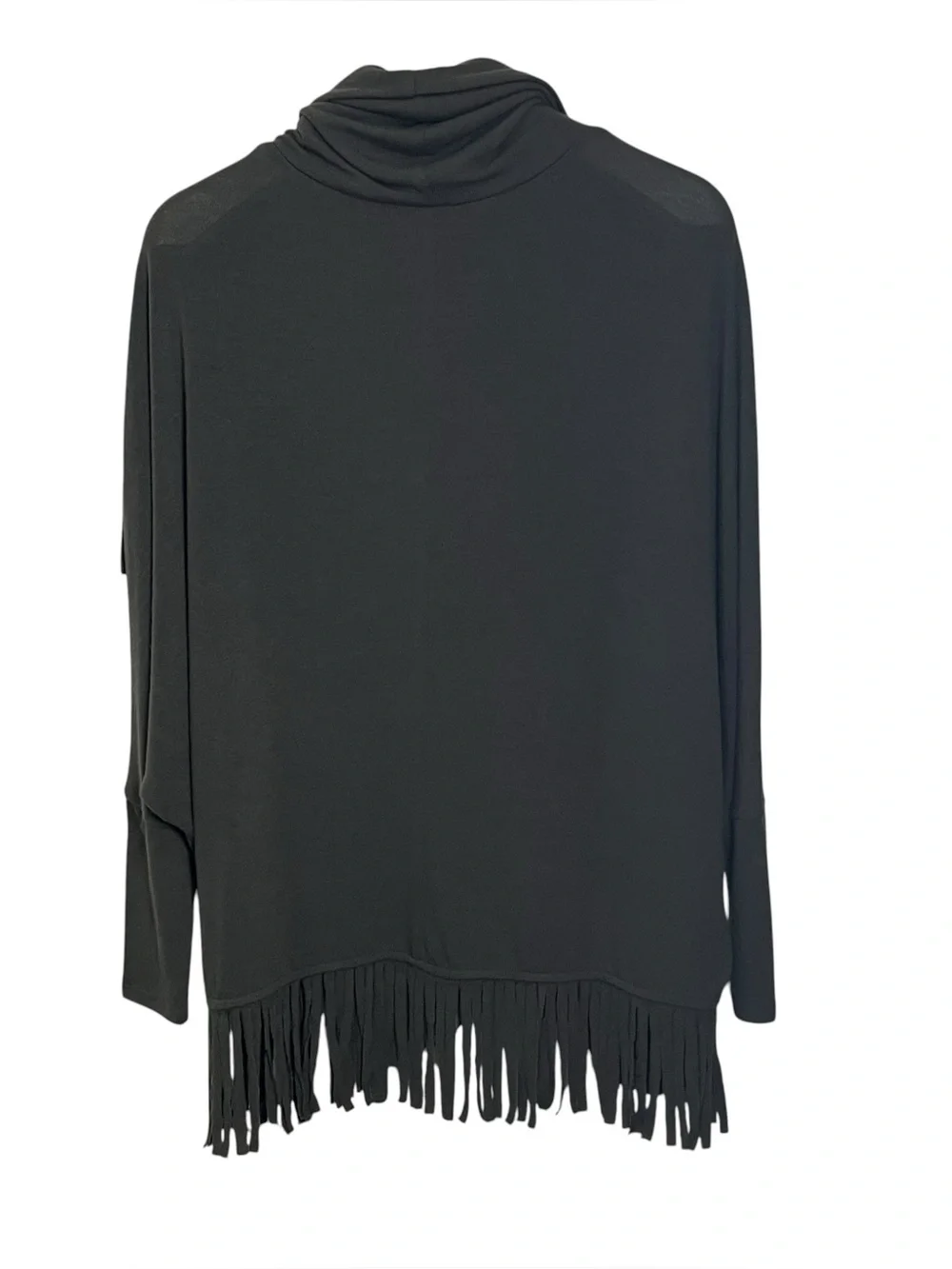 CHELSEA & THEODORE Fringe Cowl Wrap Sweater